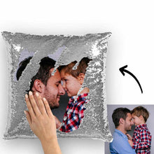 Custom Photo Magic Sequins Pillow Silver Color Sequin Cushion 15.75inch*15.75inch