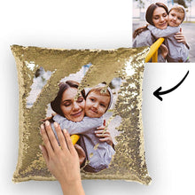 Custom Family Photo Magic Sequins Pillow Multicolor Sequin Cushion 15.75inch*15.75in