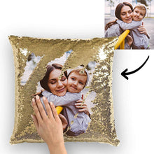 Custom Photo Magic Sequins Pillowcase Yellow Sequin Cushion 15.75inch * 15.75inch