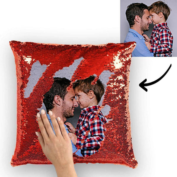 Custom Photo Magic Sequins Pillow Black Color Sequin Cushion Unique Gifts 15.75inch * 15.75inch