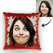 Custom Funny Woman Photo Reversible Magic Sequin Cushion Pillow 15.75inch*15.75inch