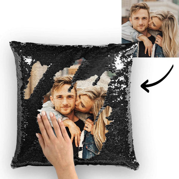 Custom Photo Reversible Magic Sequin Cushion Pillow 15.75inch*15.75inch