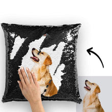 Custom Photo Magic Sequins Pillow Black Color Sequin Cushion Unique Gifts 15.75inch * 15.75inch