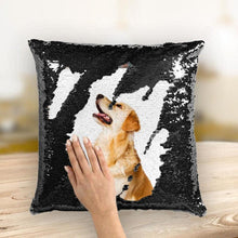 Custom Photo Magic Sequins Pillow Black Color Sequin Cushion Unique Gifts 15.75inch * 15.75inch