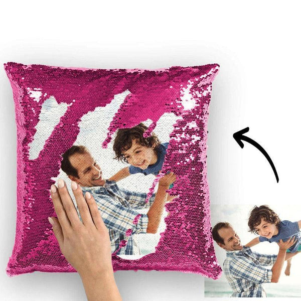 Custom Photo Magic Sequins Pillow Pink Color Sequin Cushion Home Decor 15.75inch * 15.75inch