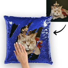 Custom Pet Photo Magic Sequins Pillow Multicolor Sequin Cushion 15.75inch*15.75inch