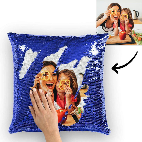 Custom Photo Reversible Magic Sequin Cushion Pillow 15.75inch*15.75inch