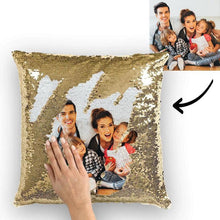 Custom Photo Magic Sequins Pillowcase Silver Color Sequin Cushion 15.75inch * 15.75inch