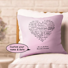 Custom Couple Pillows Gift I Love You Multiple Languages