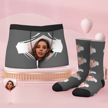 Custom Face Boxer Shorts And Socks Set