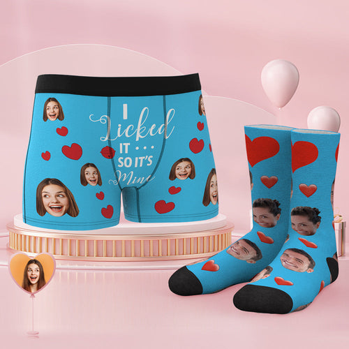 Custom Face Boxer Shorts And Socks Set