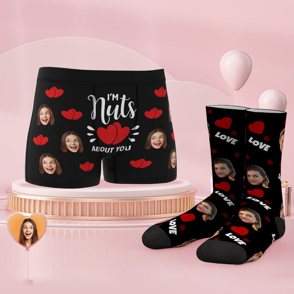 Custom Face Boxer Shorts And Socks Set