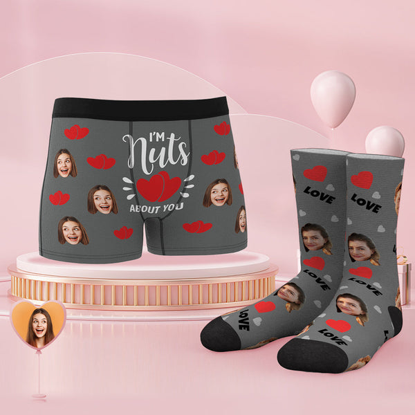 Custom Face Boxer Shorts And Socks Set