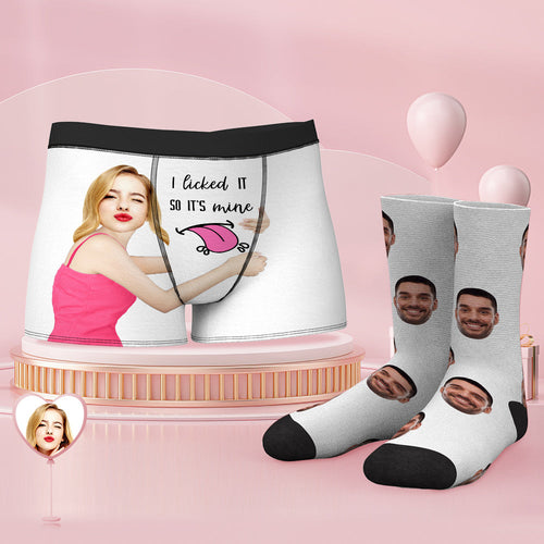 Custom Face Boxer Shorts And Socks Set