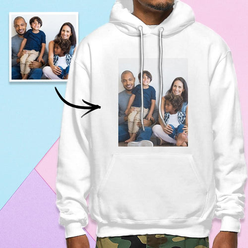 Custom Long Sleeve Photo Pullover Men's Hoodie Sweatshirt Family Photo