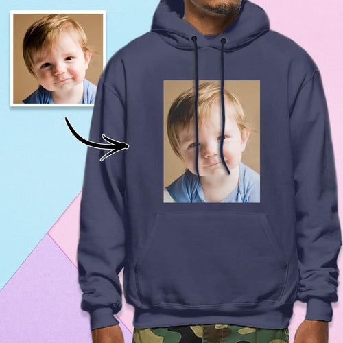 Custom Long Sleeve Photo Pullover Men's Hoodie Sweatshirt Baby Photo