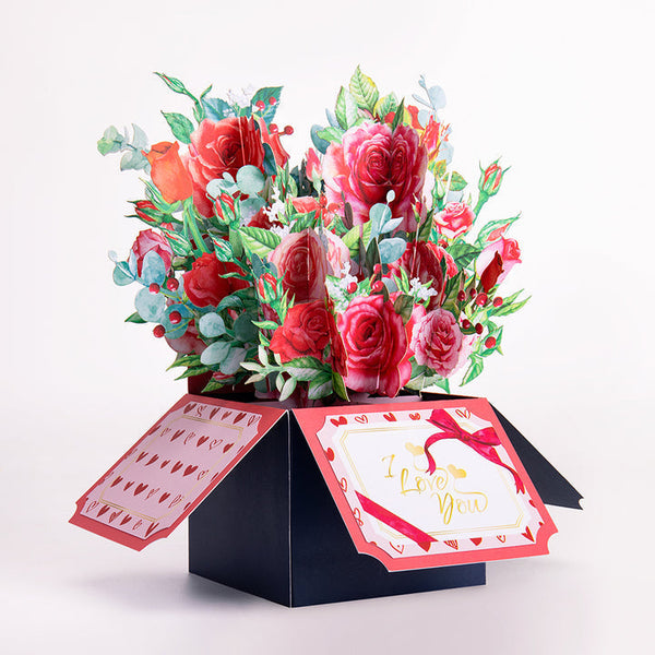 I Love U Rose Pop up Flower Box for Mother's Day