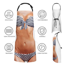 Custom Fun Cooking Apron Muscle and Bikini Pattern - Valentine's Day Gift