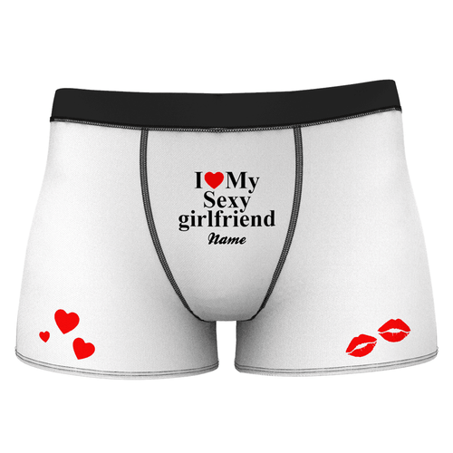 Men's Custom Love My Sexy Girlfriend Boxer Shorts