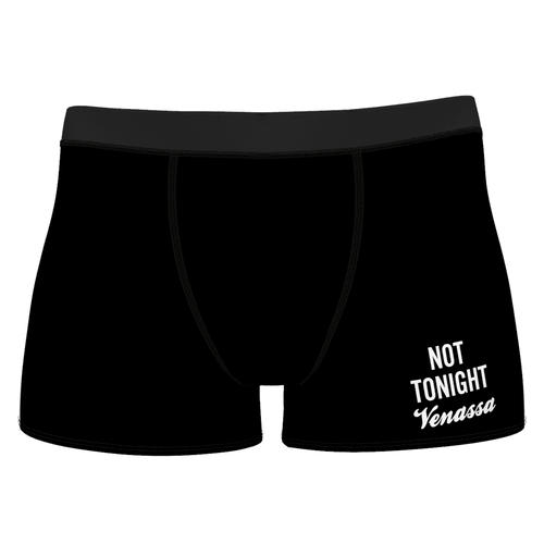Men's Custom Not Tonight Name Boxer Shorts