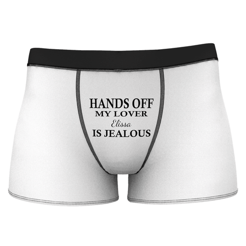 Men's Custom Hands Off My Lover Name Boxer Shorts