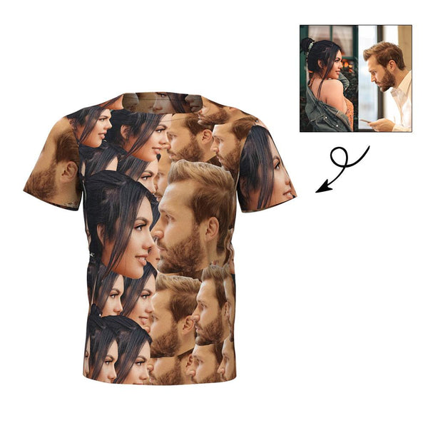 Personalized Couple Face Mash T-shirt