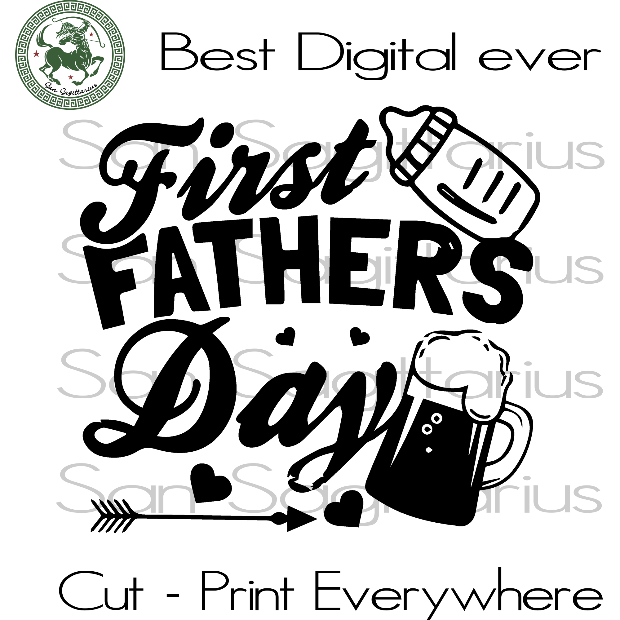 First Father S Day Dad Svg Dad Gift Svg Gift For Dad Dad Birthday San Sagittarius