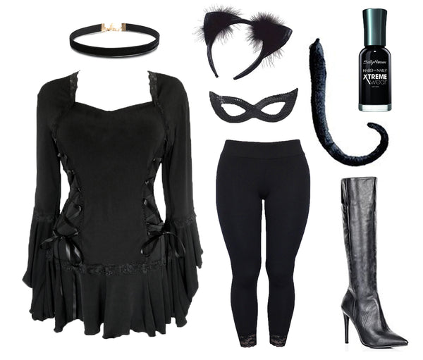 Dare to Wear Black Cat Costume Collage