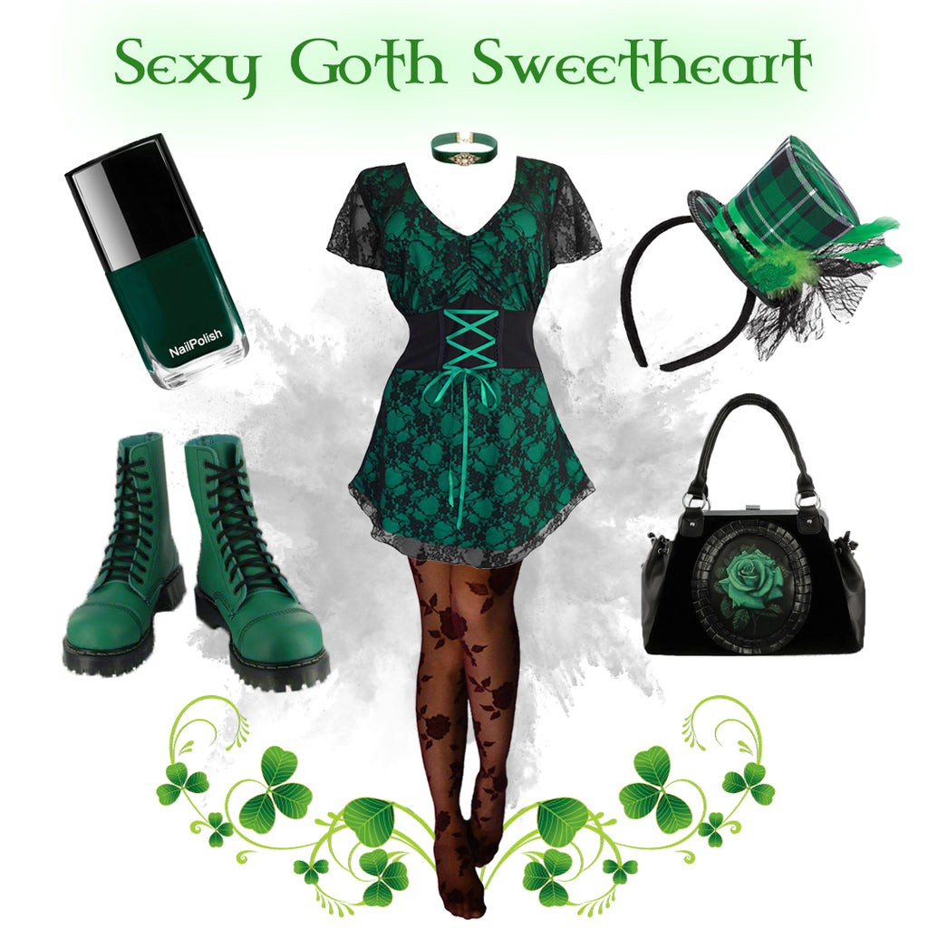 How to be Goth & Green on St Patrick's Day? Gothic Tops!