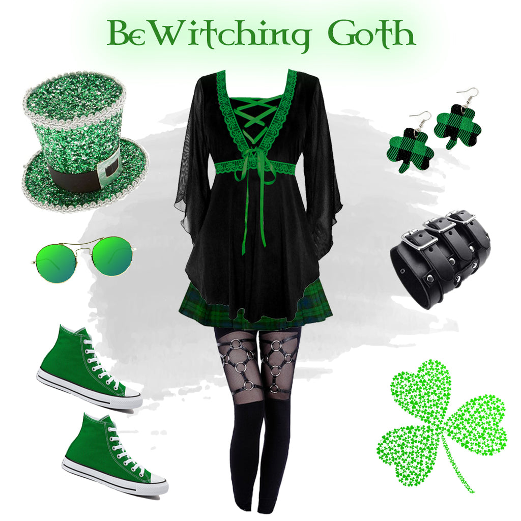 Dare to Wear Bewitched Corset Top Gothic Outfit Idea Collage