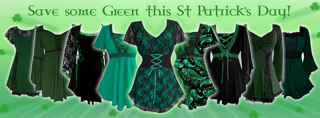 How to be Goth & Green on St Patrick's Day? Gothic Tops!