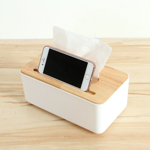 wooden tissue box