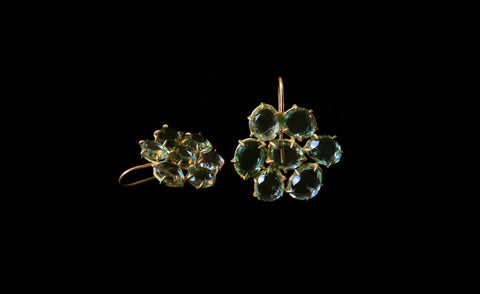18k & green tourmaline florette earrings
