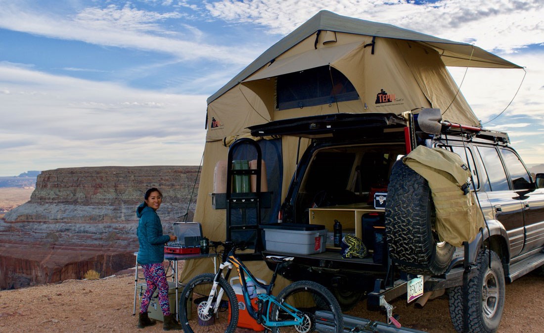 Bike camping setup