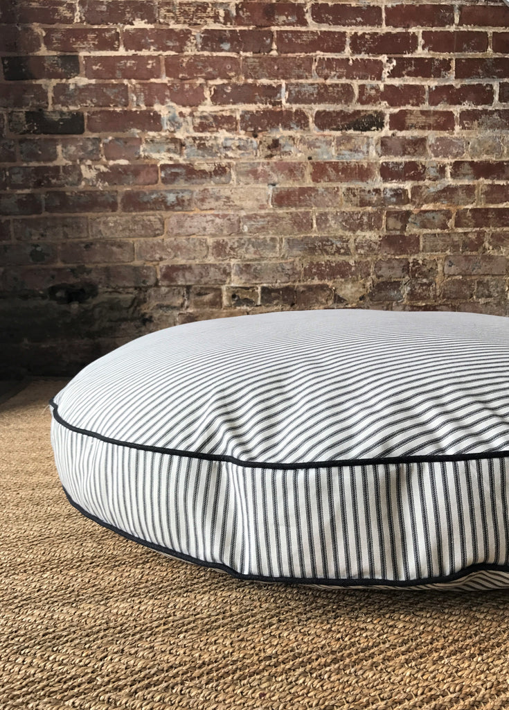 Ticking Stripe Dog Bed - six colors 