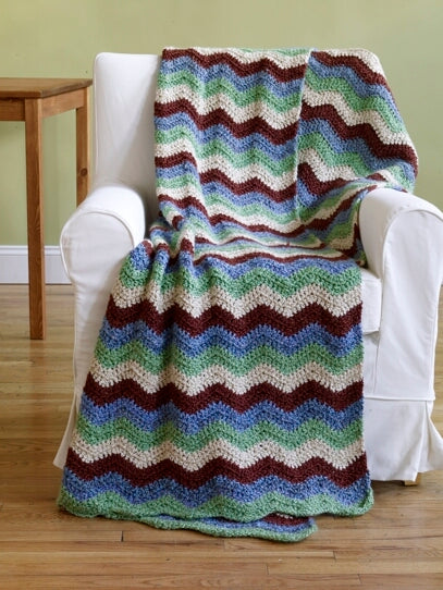 Coastal Ripple Afghan Pattern (Crochet)