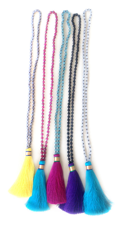 Karon Jacobson Jewellery Mala Collection - tassel and gemstone necklaces