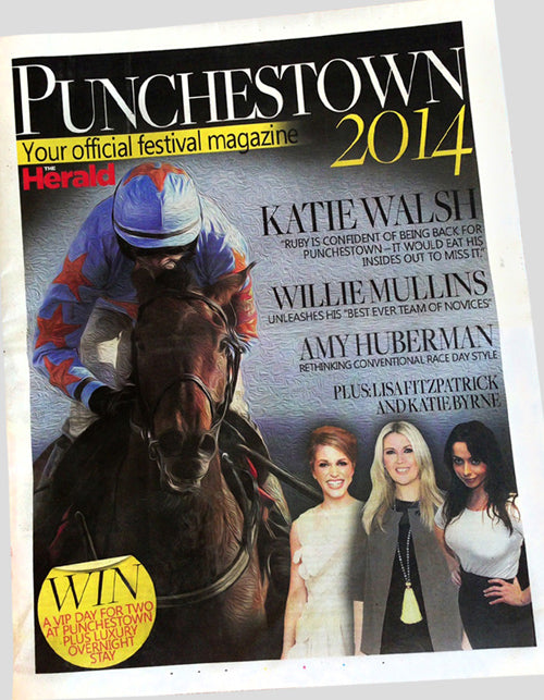 Karon Jacobson Jewellery on front cover of the Punchestown Race Festival 2014 magazine