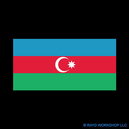 Azerbaijani Flag Self Adhesive Sticker