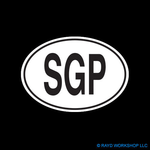 Singaporean Oval Self Adhesive Sticker