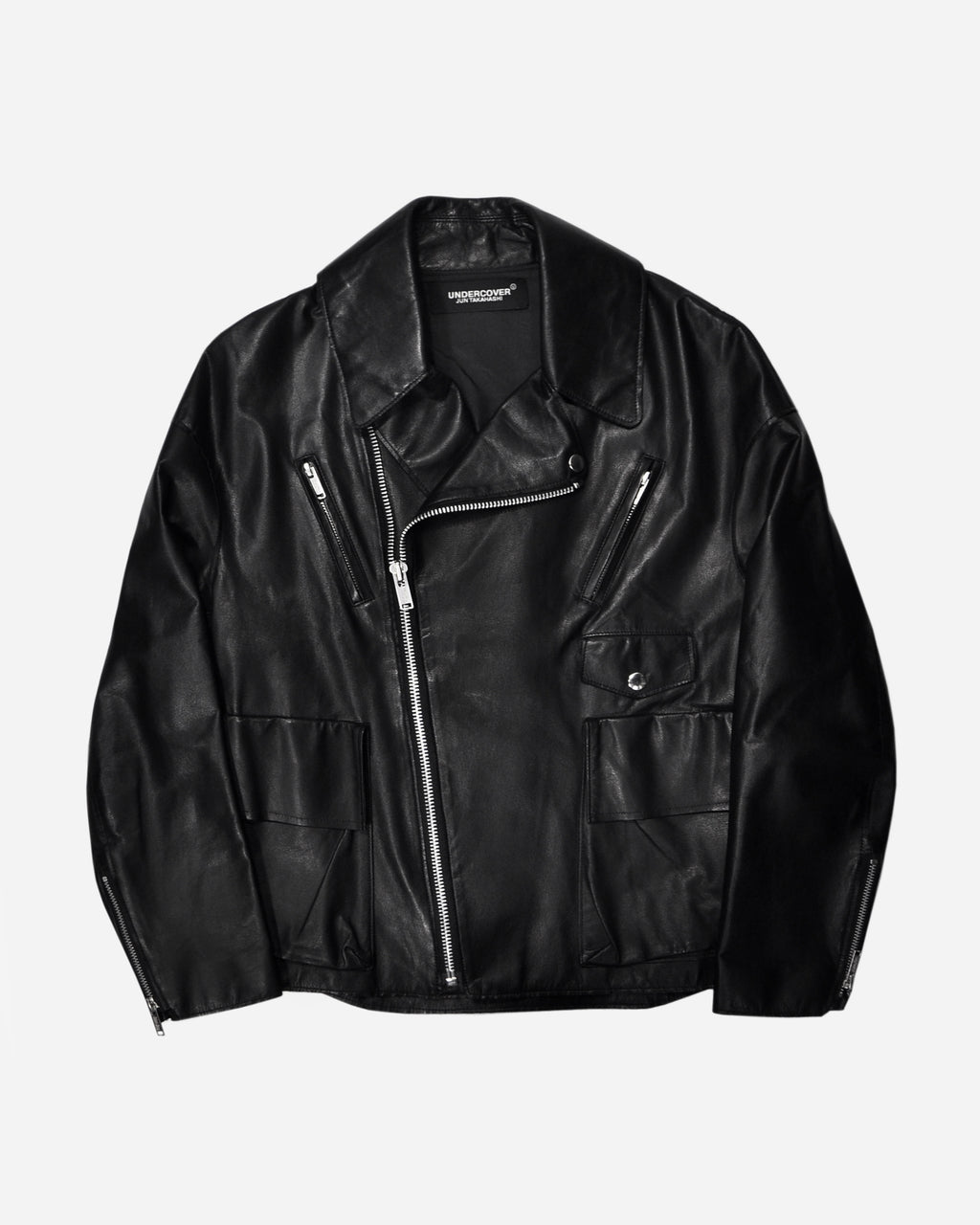 undercover ss19 leather biker jacket – milieu