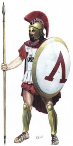 Espartano-Guerrero-Escudo-lanza-armadura-casco