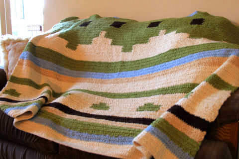 Navajo pattern blanket I crocheted for John