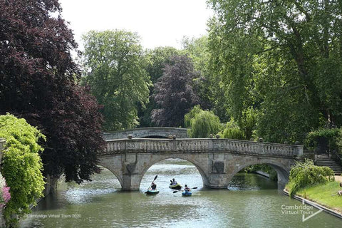 canoeing and punting in Cambridge on the backs in Cambridge in UK