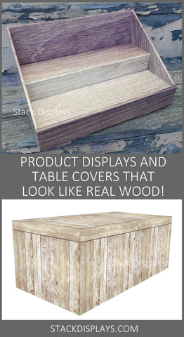 Faux Wood Displays & Table Covers from Stack Displays