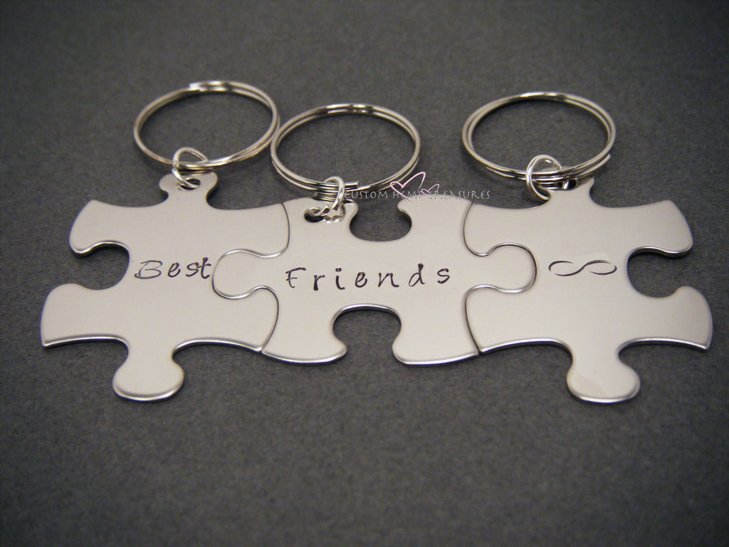 Set of 3 Best Friends Forever, Friendship Keychains, Infinity ...