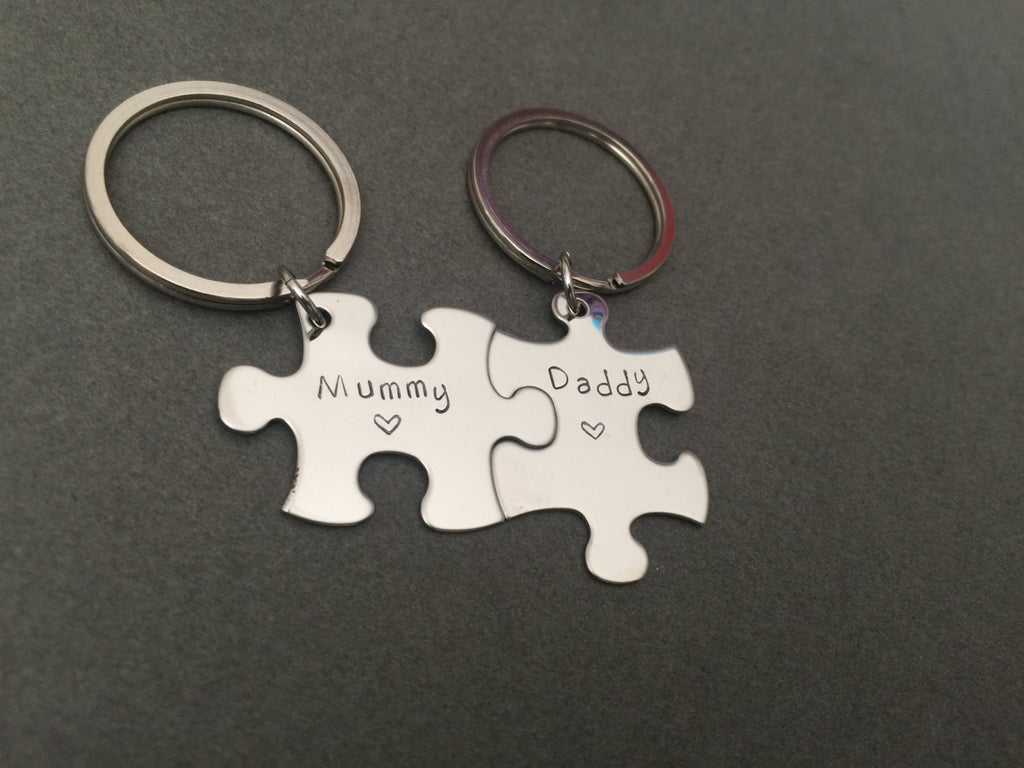 Mom Dad Puzzle Keychains, mothers day gift, fathers day gift , Anniver –  Customhemptreasures