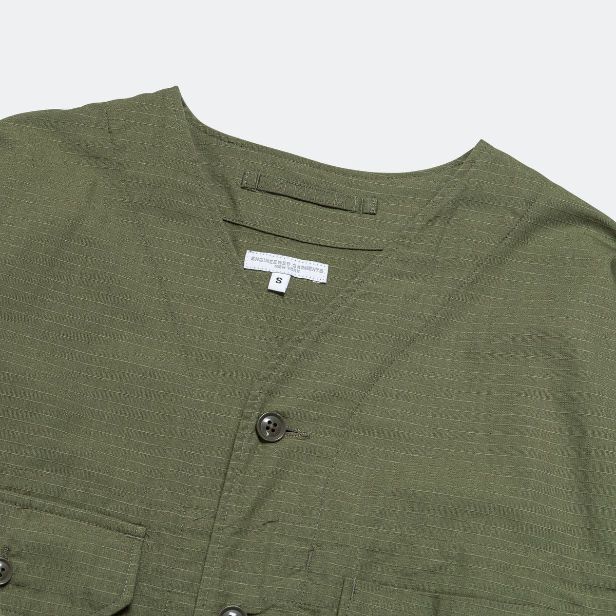 Cardigan Jacket - Olive Cotton Ripstop