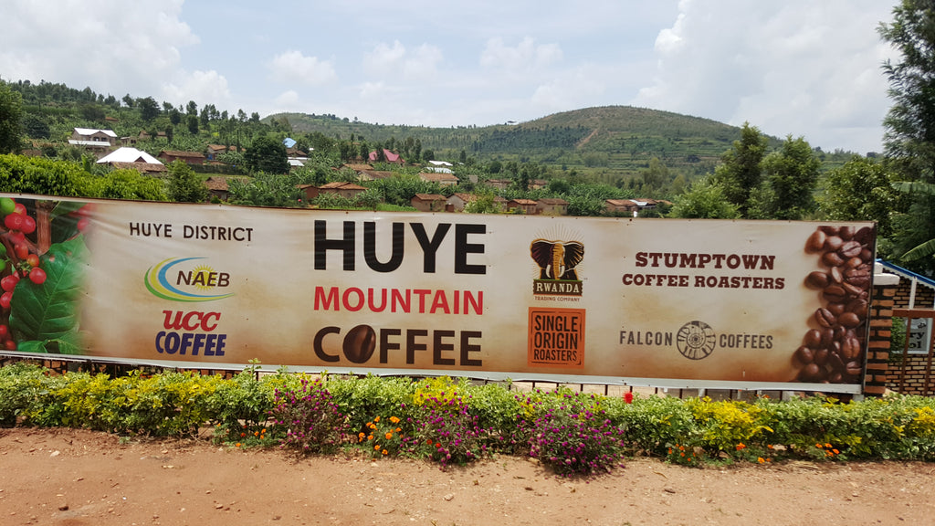 sign on fence for huye mountain in africa