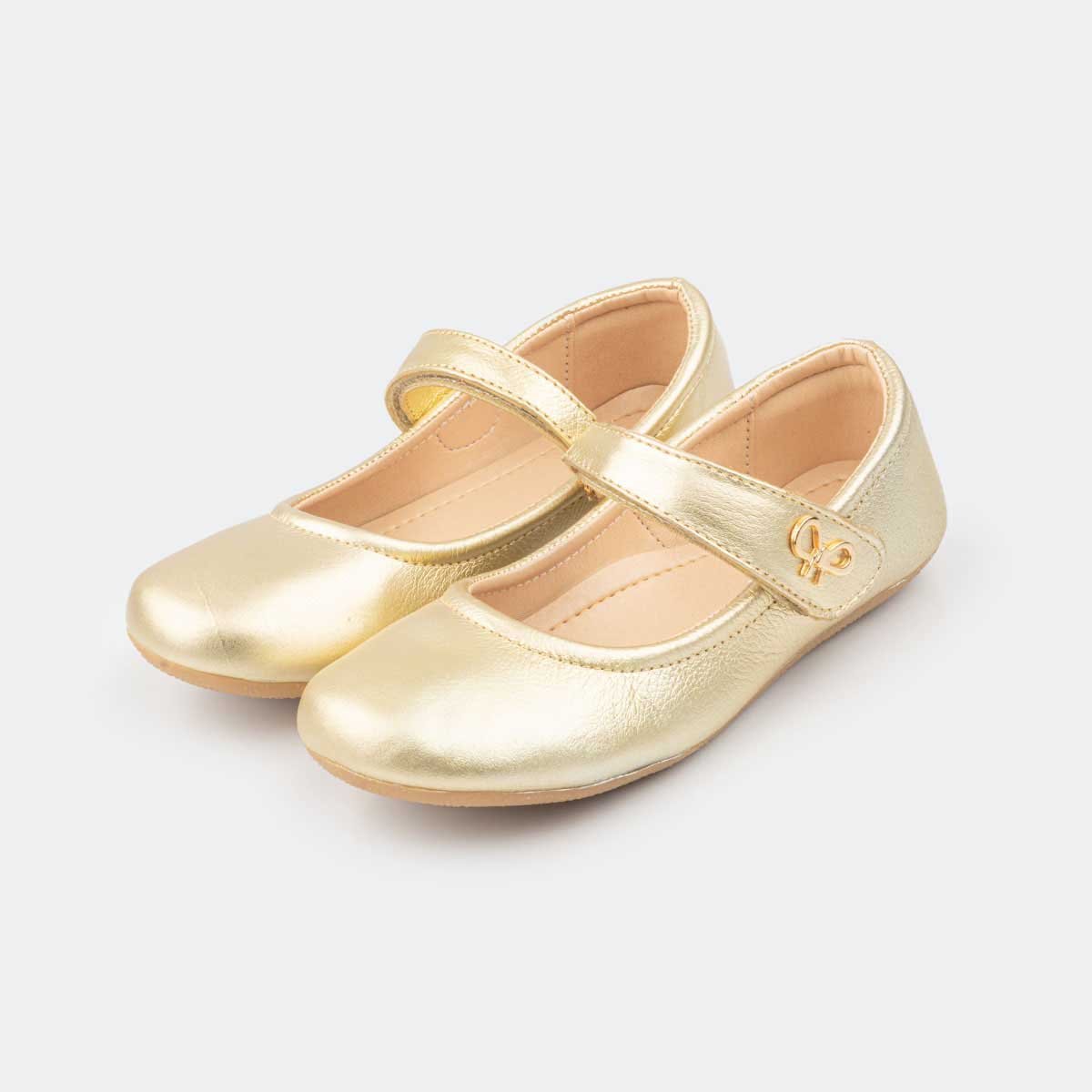 sapato infantil dourado pampili